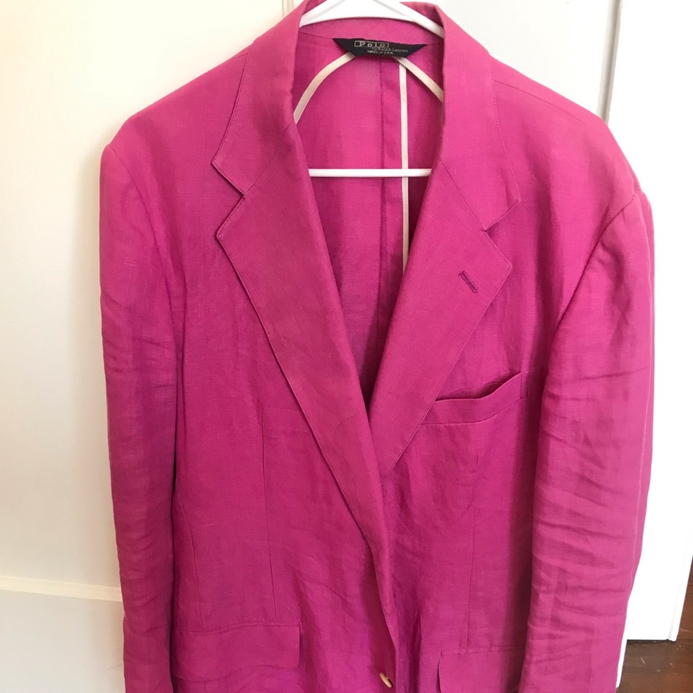 Pink Polo Ralph Lauren Linen Blazer